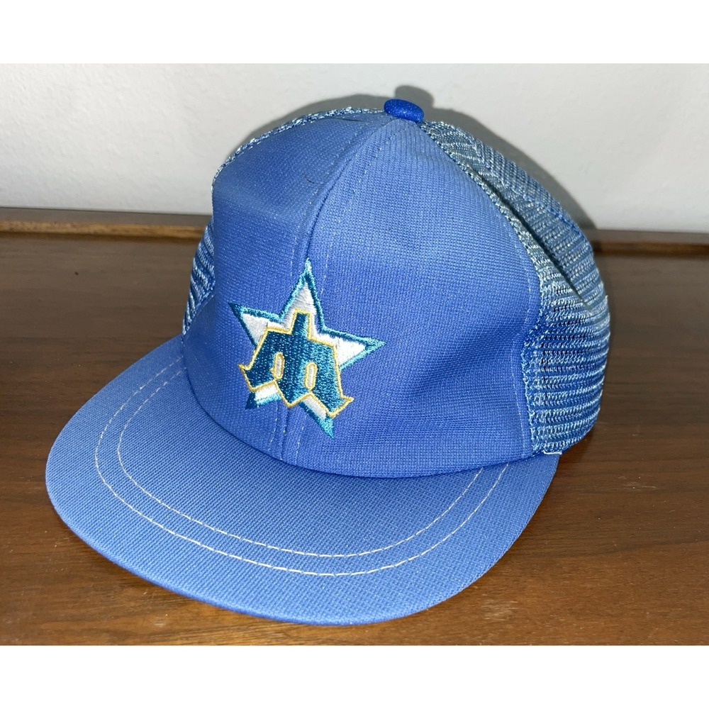 VTG Seattle Mariners Hat Rare Mesh Snapback Trucker Cap‎ Jr Boys